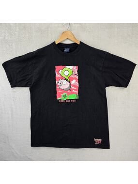 **DRY ROT** Vintage Invader Zim Gir Shirt Large Black 2001 Y2K Cartoon Viacom
